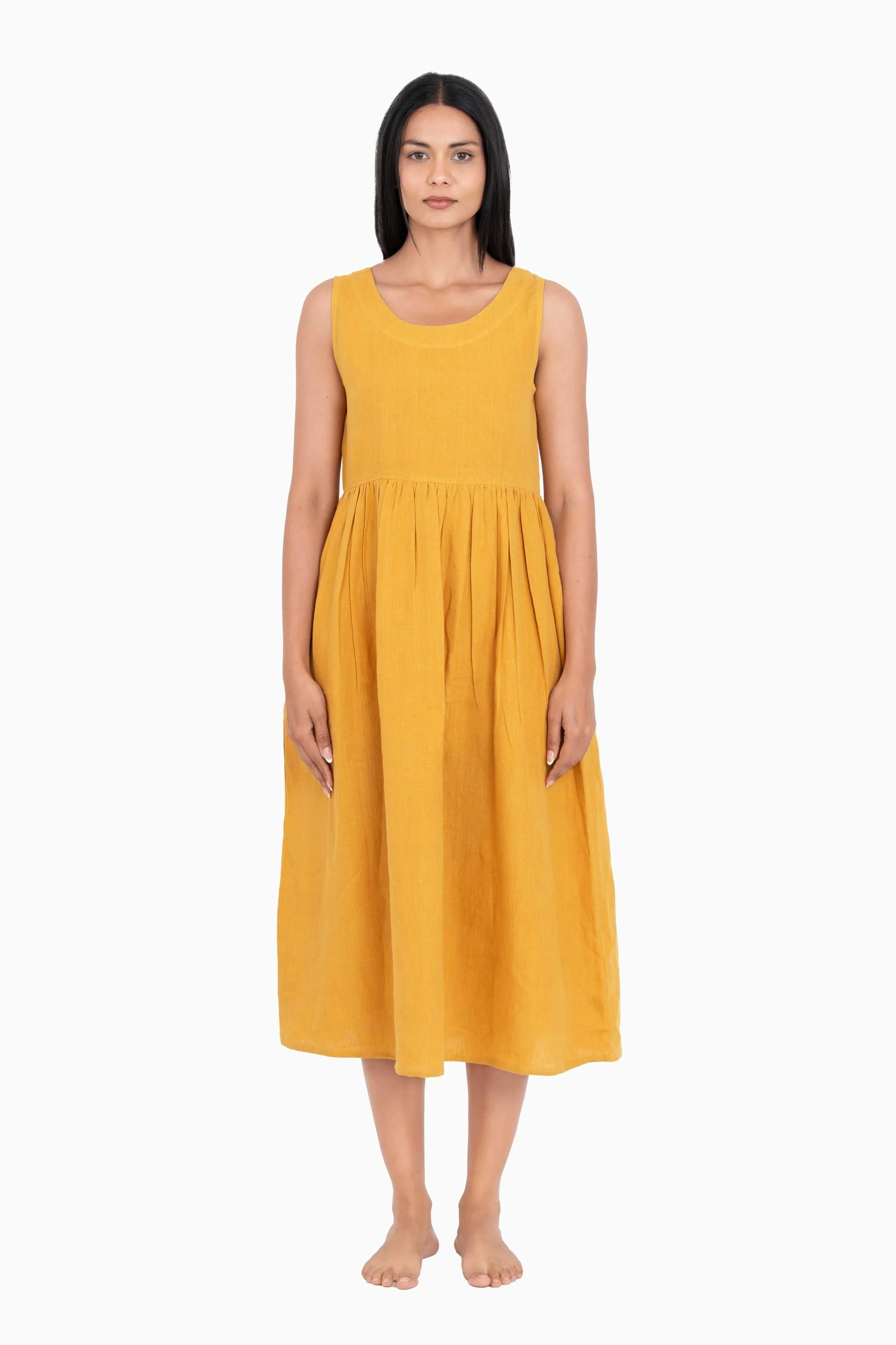 Linen Achill Dress-Muted Mocha