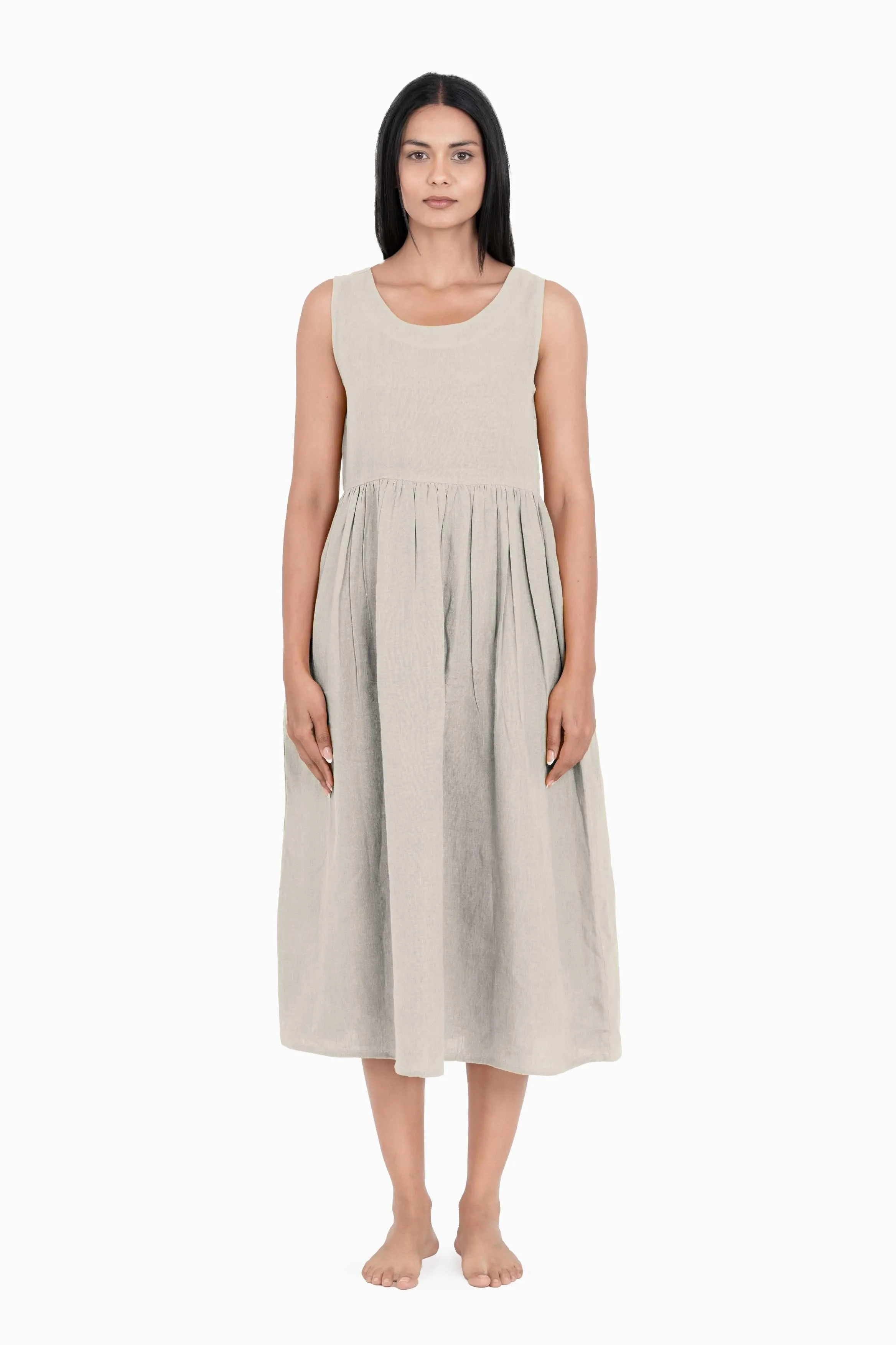 Linen Achill Dress-Muted Mocha