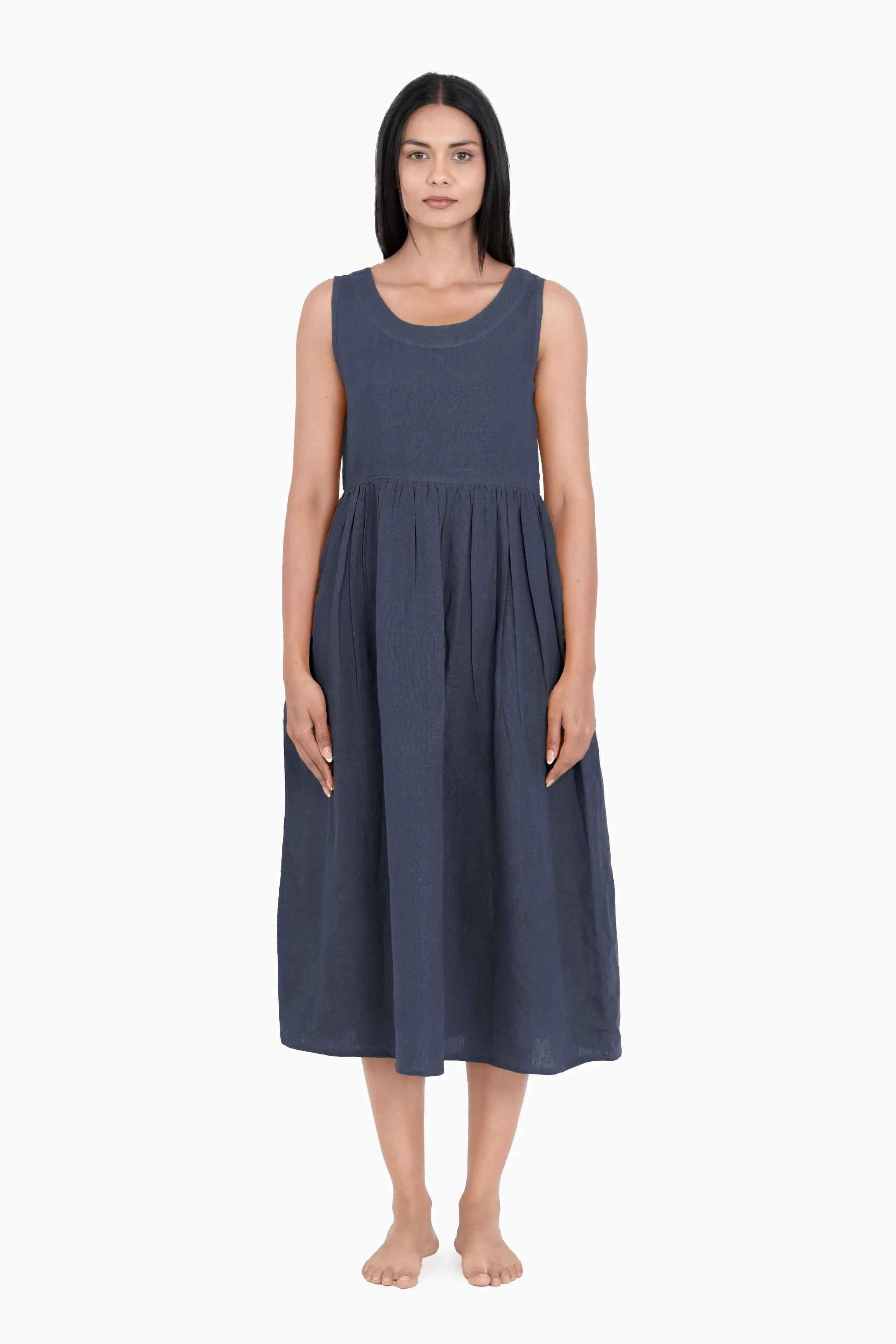 Linen Achill Dress-Muted Mocha