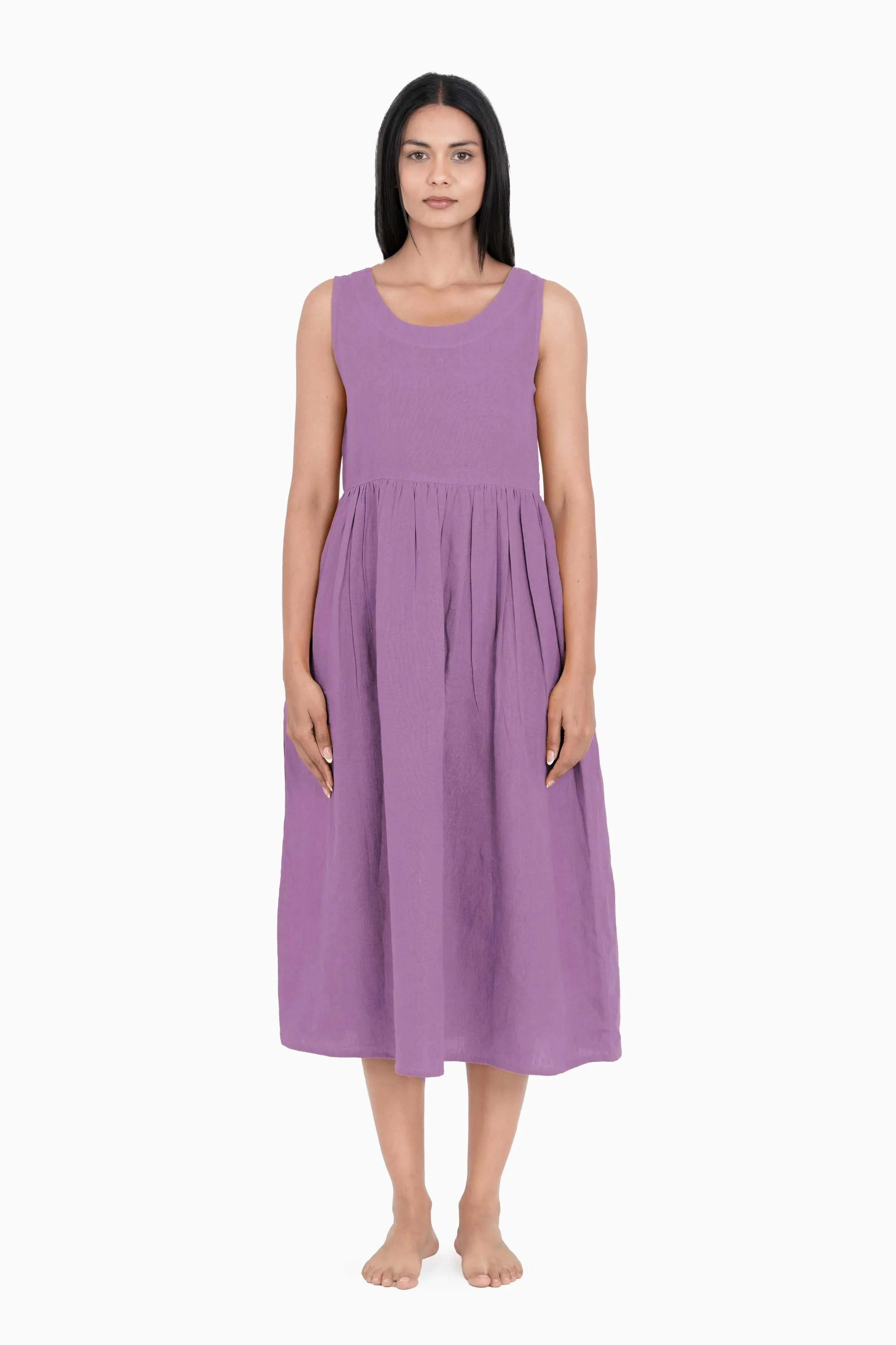 Linen Achill Dress-Muted Mocha