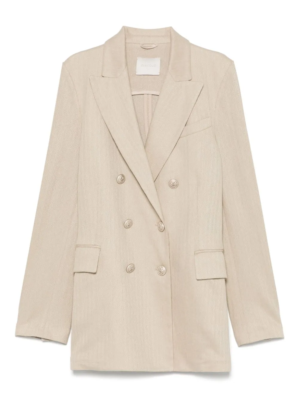 Linen and cotton double-breasted jacket