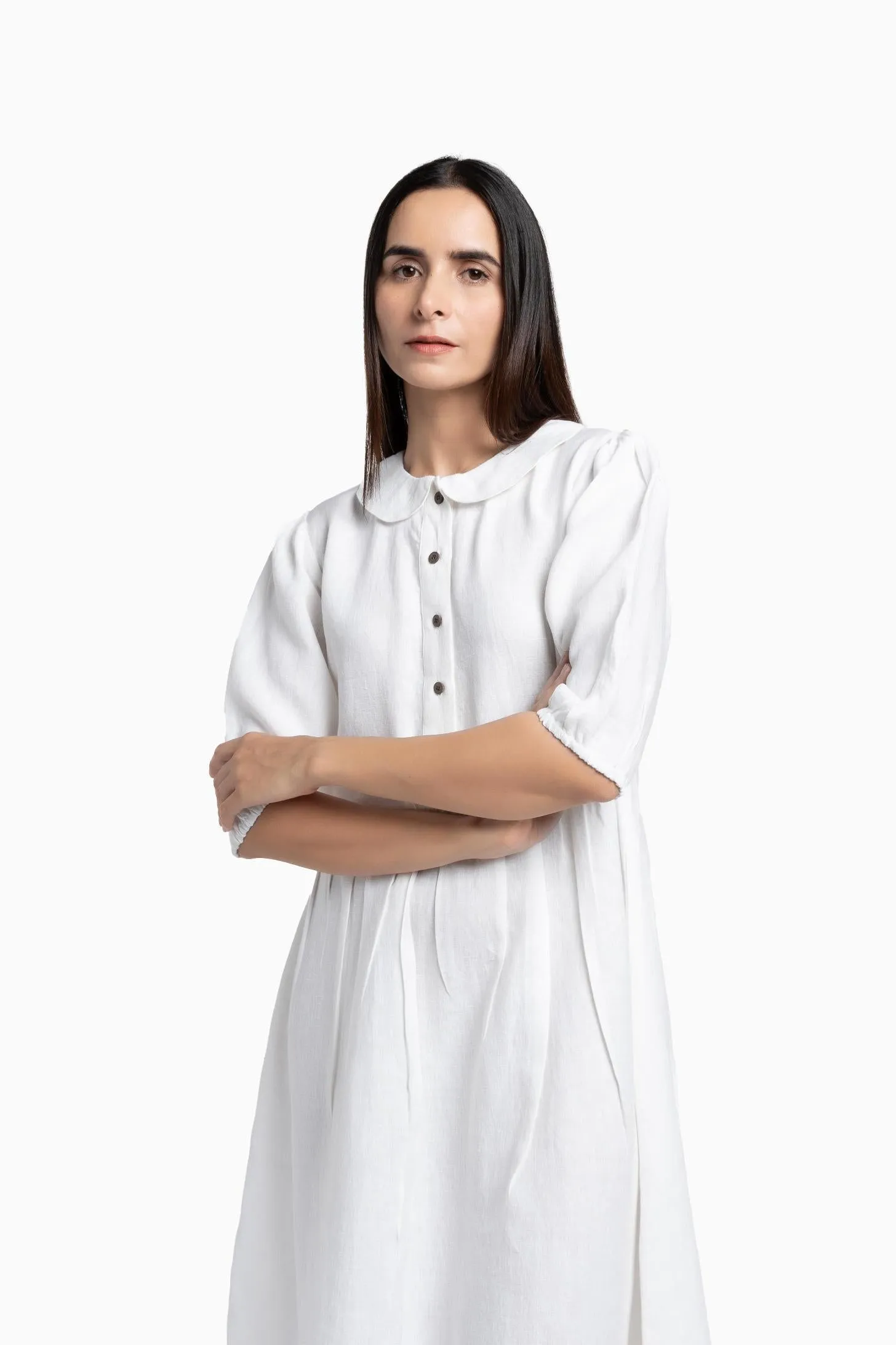 Linen Avra Dress-Oatmeal