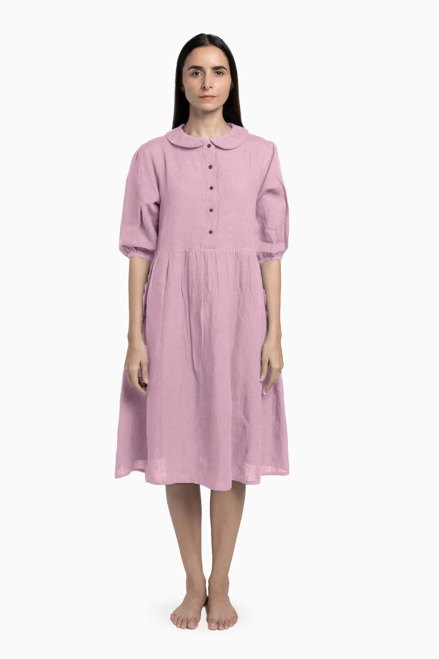 Linen Avra Dress-Oatmeal