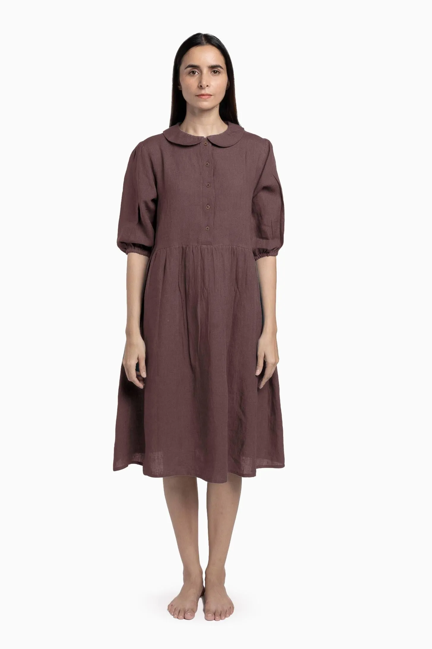 Linen Avra Dress-Oatmeal