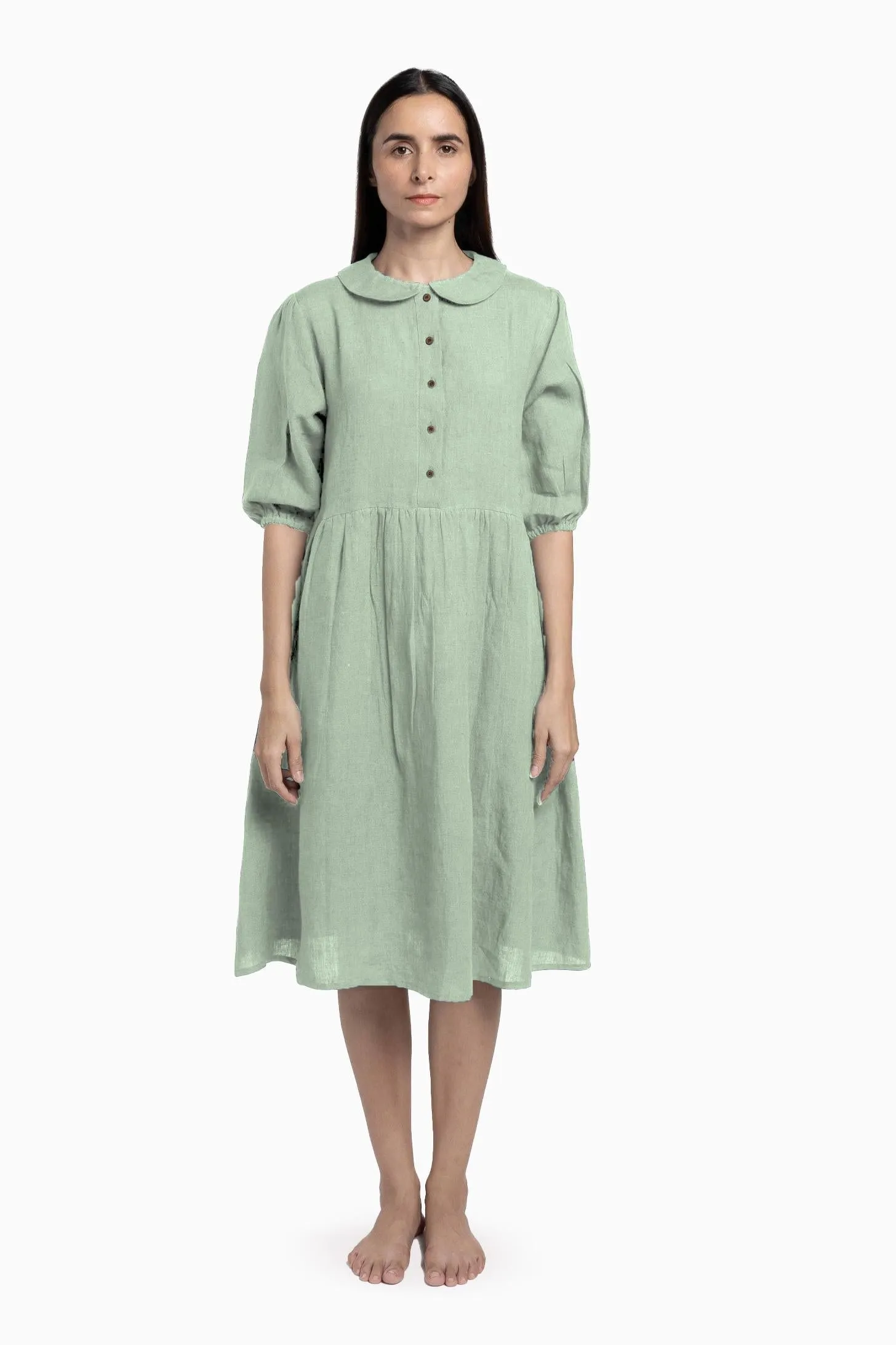 Linen Avra Dress-Oatmeal
