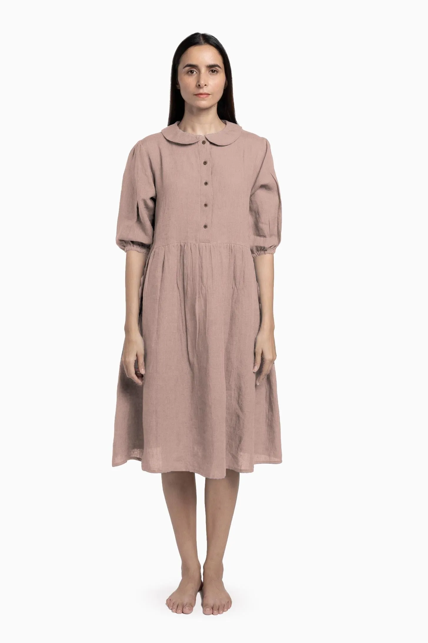 Linen Avra Dress-Oatmeal