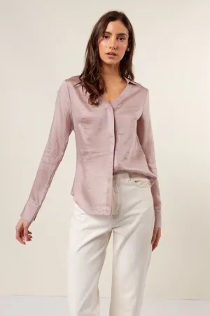 Linen Hidden-placket Blouse