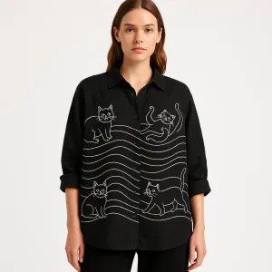 Linen Shirt | Artistic Print | Playful and Breathable