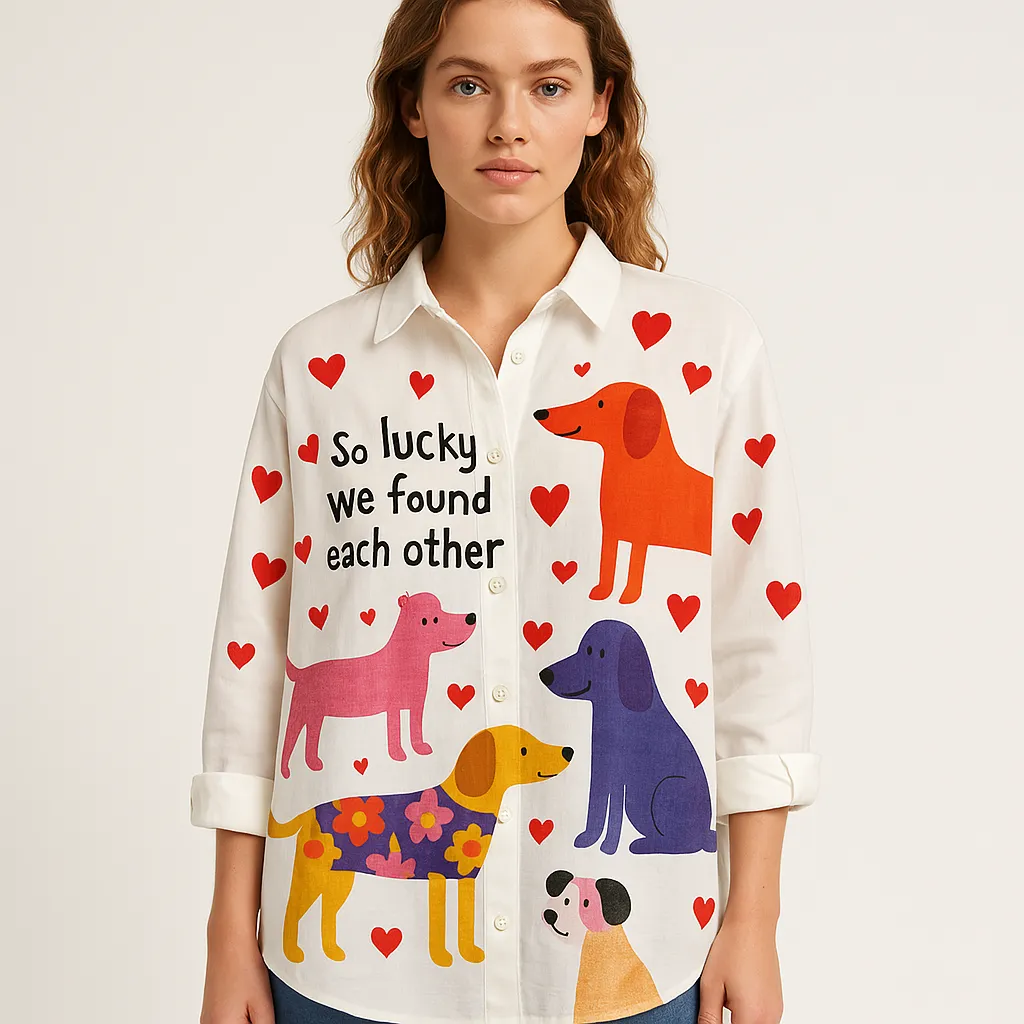 Linen Shirt | Artistic Print | Playful and Breathable
