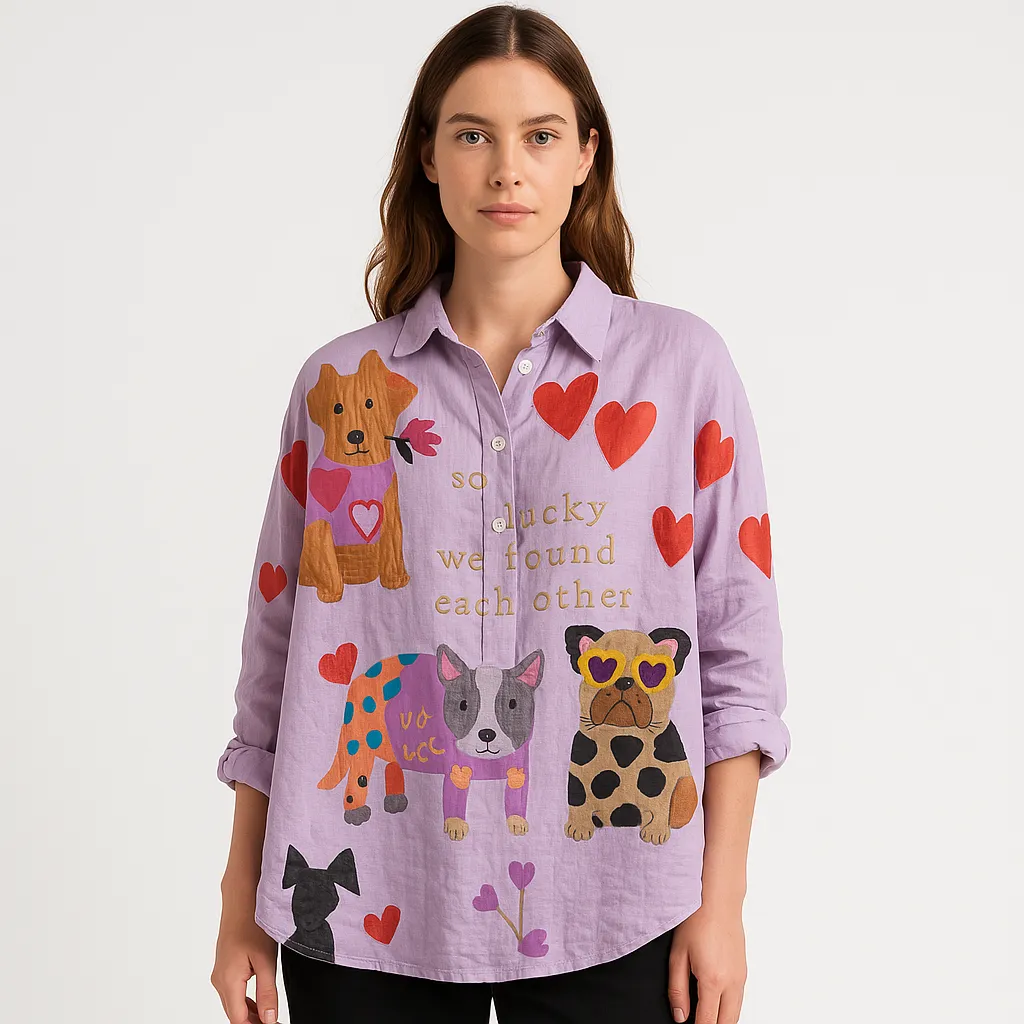 Linen Shirt | Artistic Print | Playful and Breathable