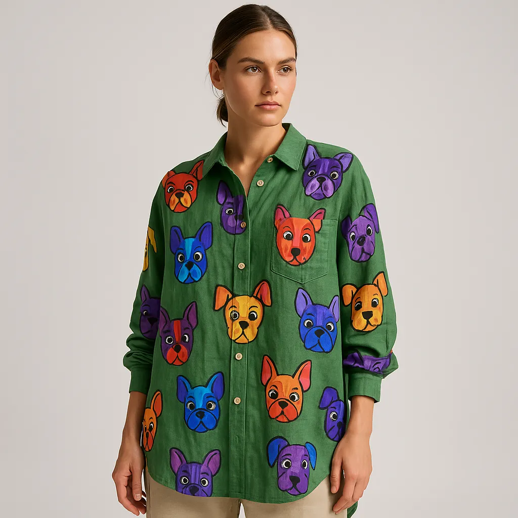 Linen Shirt | Artistic Print | Playful and Breathable