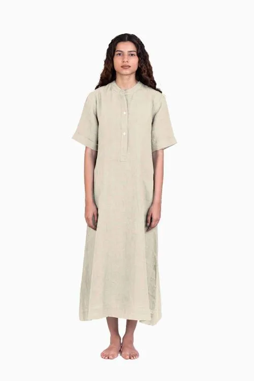 Linen Yuri Dress-Muted Mocha