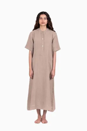 Linen Yuri Dress-Muted Mocha