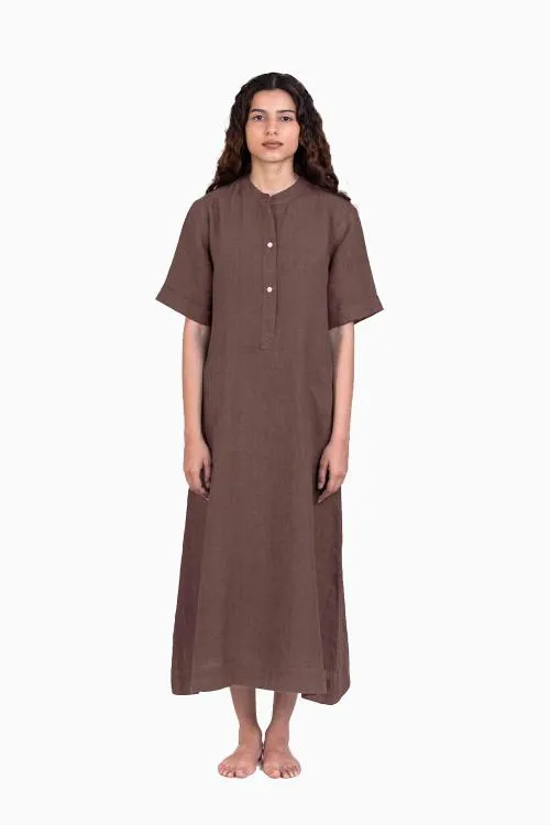 Linen Yuri Dress-Muted Mocha