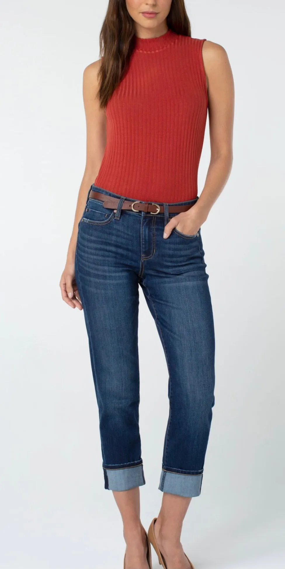 Liverpool Marley Girlfriend Cuffed Eco Jean
