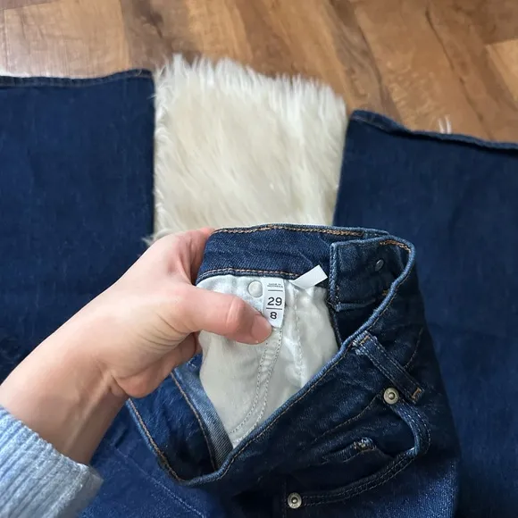 LOFT High Rise Wide Leg Jeans In Vintage Dark Wash