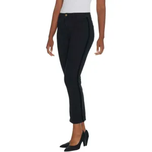 LOGO by Lori Goldstein Straight Leg Tuxedo Stripe Jeans