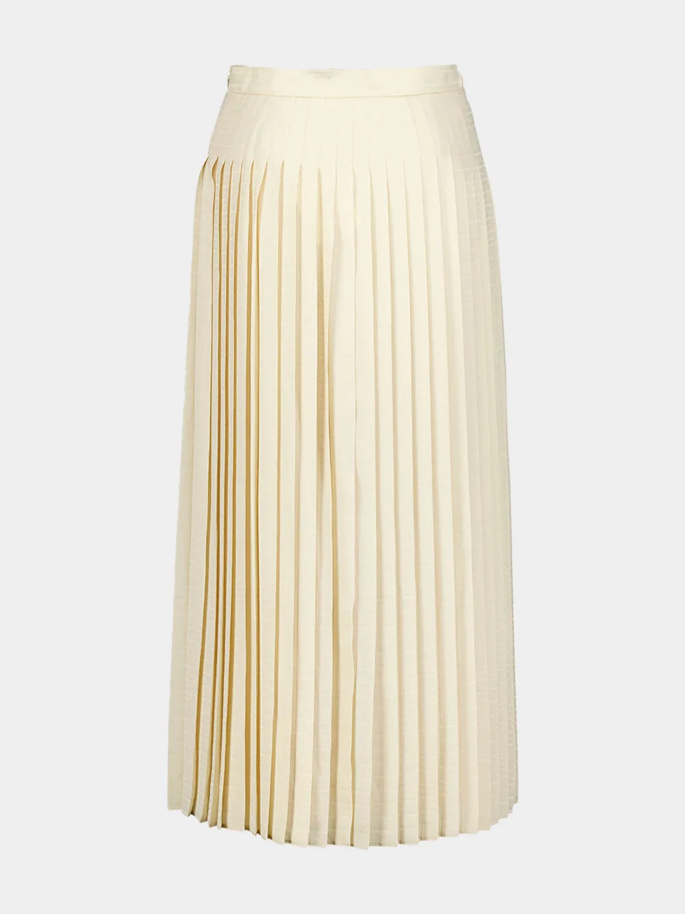 Logo-Jacquard Silk Pleated Skirt