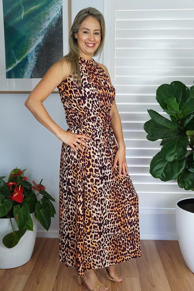 Long Chloe Dress "Leopard"