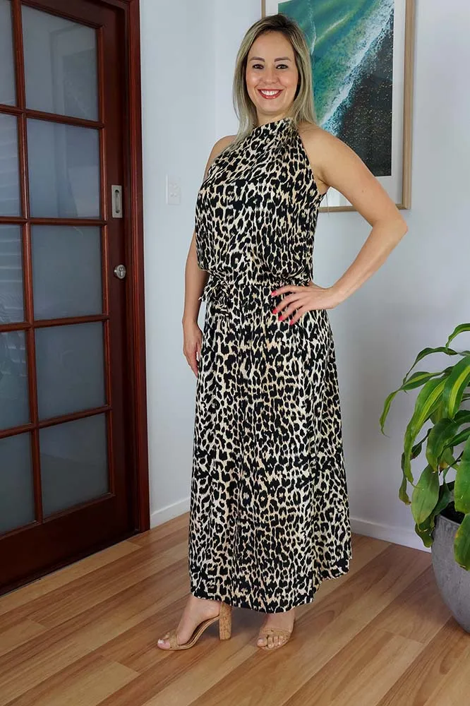 Long Chloe Dress "Leopard"