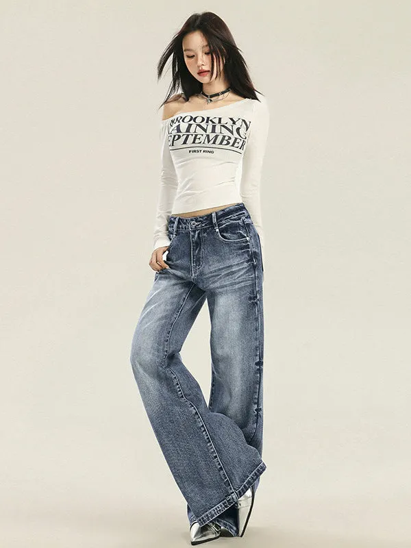Low Rise Flared Jeans | Y2K Light Wash Vintage Denim for Women
