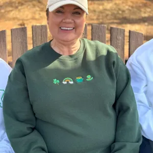 Lucky Charm Sweatshirt | St Patricks Day Embroidered Sweatshirt