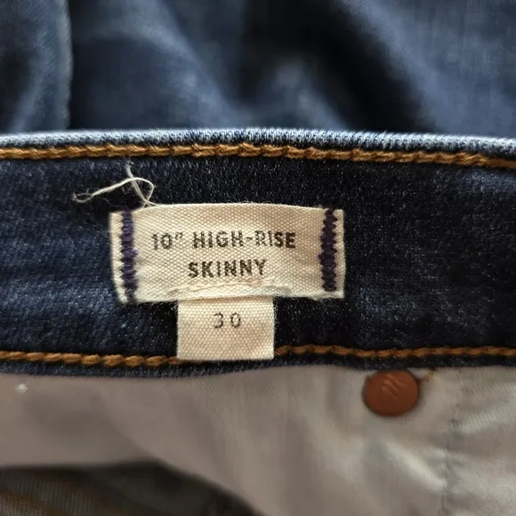Madewell 10&quot; High-Rise Skinny Jeans in Danny Wash, Size 30