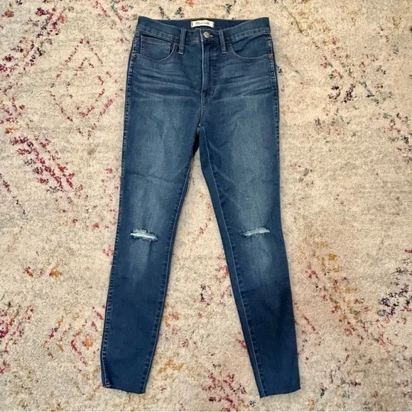 Madewell 10&quot; Roadtripper Jeans: Knee-Rip Edition in Blue sz 27
