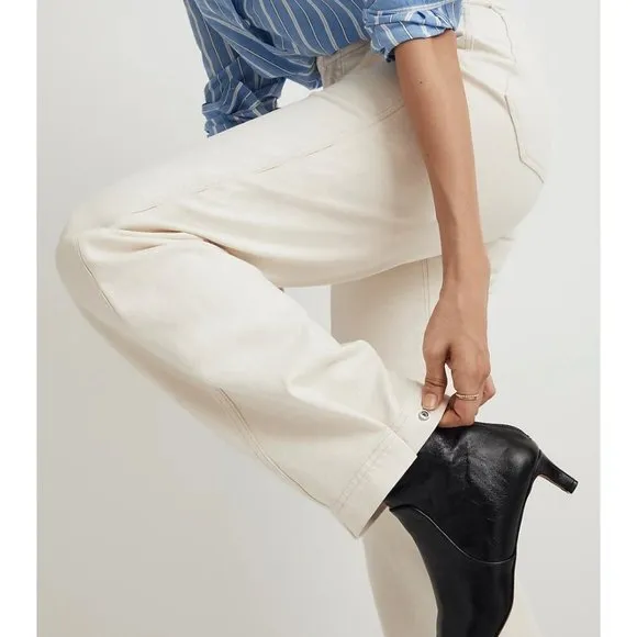 Madewell $128 Perfect Wide Leg Jean in Canvas Wash Size 26 NN450