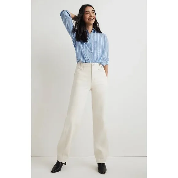 Madewell $128 Perfect Wide Leg Jean in Canvas Wash Size 26 NN450
