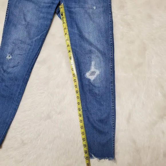 Madewell 9 Inch High-Rise Skinny Rip and Repair Jeans in Allegra Wash Si…