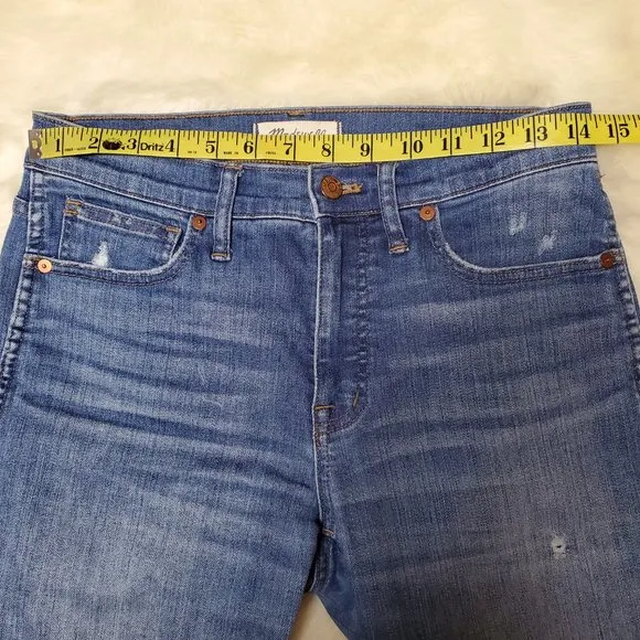 Madewell 9 Inch High-Rise Skinny Rip and Repair Jeans in Allegra Wash Si…