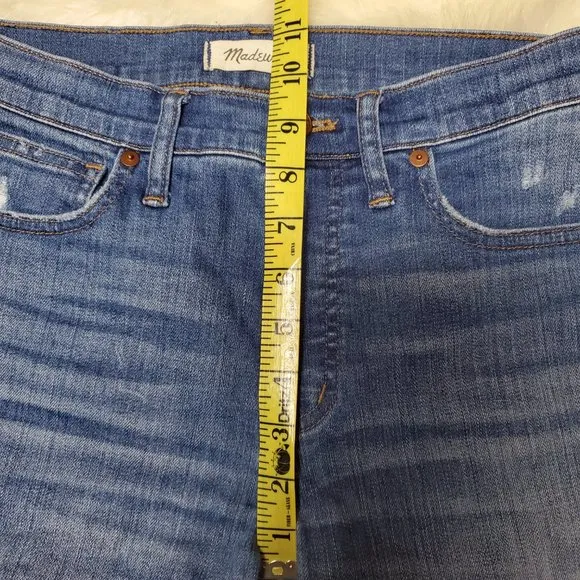 Madewell 9 Inch High-Rise Skinny Rip and Repair Jeans in Allegra Wash Si…