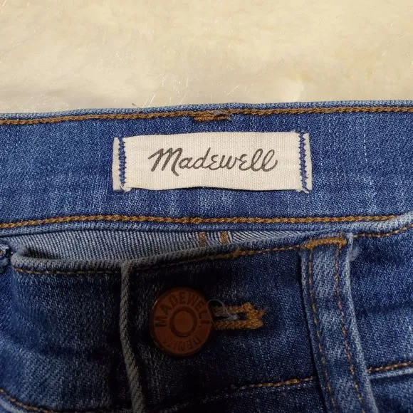 Madewell 9 Inch High-Rise Skinny Rip and Repair Jeans in Allegra Wash Si…