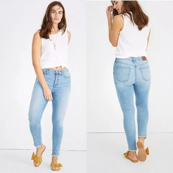 Madewell 9&quot; High-Rise Skinny Crop Jeans: Button-Front Edition Size 25