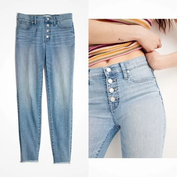 Madewell 9&quot; High-Rise Skinny Crop Jeans: Button-Front Edition Size 25