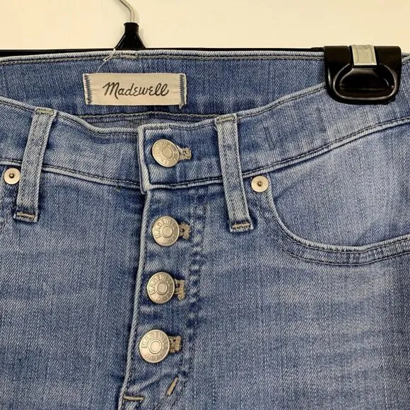 Madewell 9&quot; High-Rise Skinny Crop Jeans: Button-Front Edition Size 25