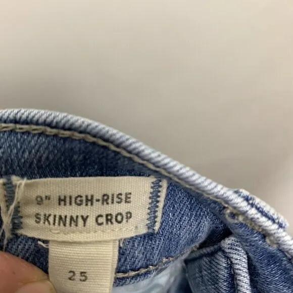 Madewell 9&quot; High-Rise Skinny Crop Jeans: Button-Front Edition Size 25