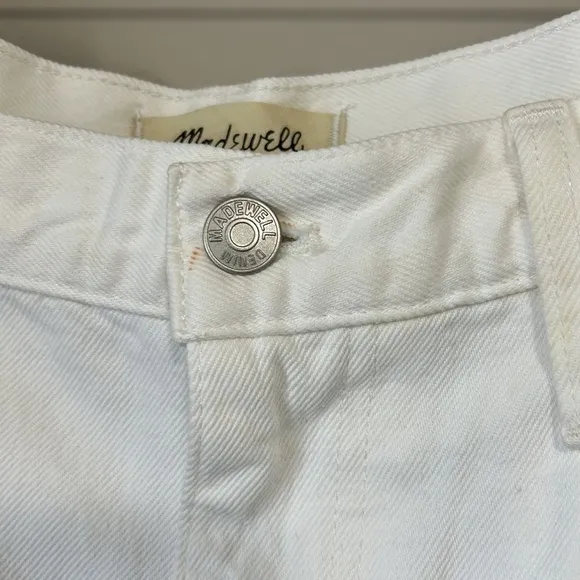 MADEWELL Baggy Straight Jean High Waist White Slouchy Sz 31 NEW