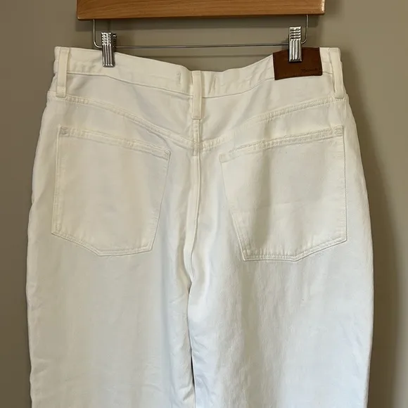MADEWELL Baggy Straight Jean High Waist White Slouchy Sz 31 NEW