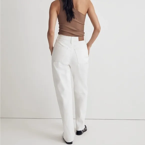 MADEWELL Baggy Straight Jean High Waist White Slouchy Sz 31 NEW