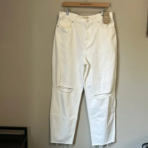 MADEWELL Baggy Straight Jean High Waist White Slouchy Sz 31 NEW