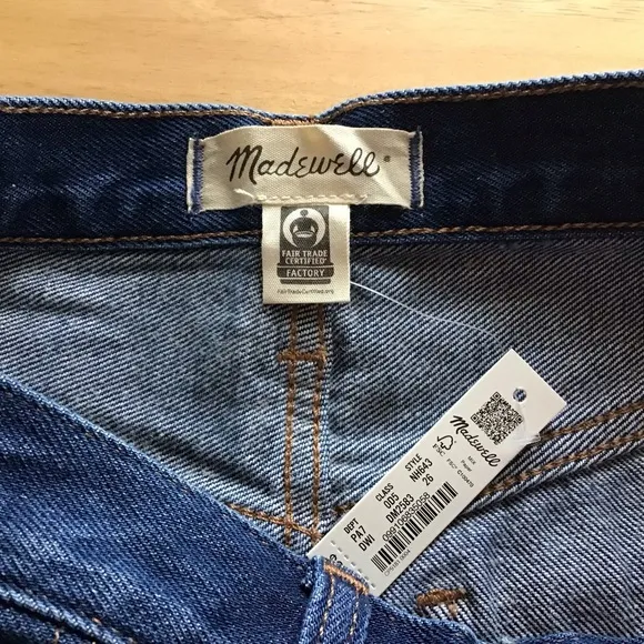 Madewell Baggy Straight Leg Jeans In Dark Worn Indigo Size 26