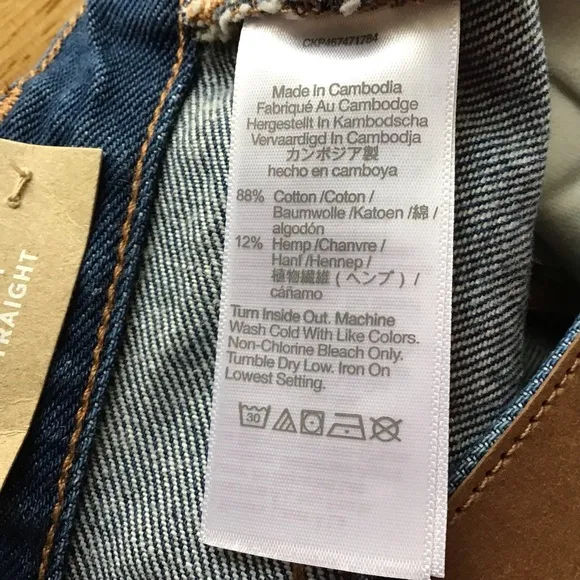 Madewell Baggy Straight Leg Jeans In Dark Worn Indigo Size 26