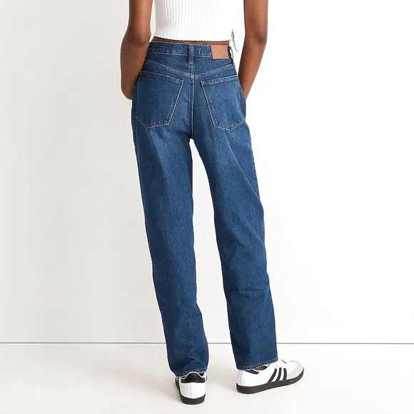 Madewell Baggy Straight Leg Jeans In Dark Worn Indigo Size 26