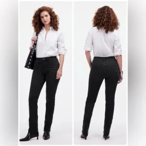 Madewell Curvy Mid Rise Stovepipe Jeans Women’s 29 Black Raw Hem