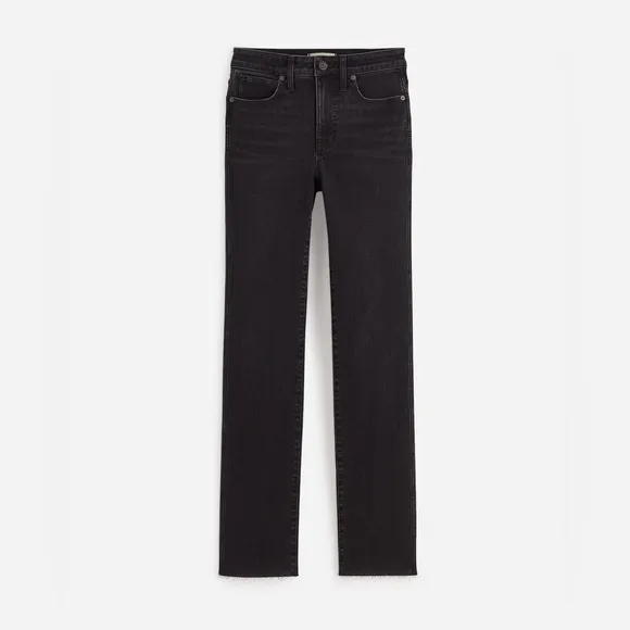 Madewell Curvy Mid Rise Stovepipe Jeans Women’s 29 Black Raw Hem
