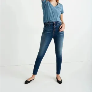 Madewell High-Rise Skinny Jeans In Ames Wash Button-Front Edition