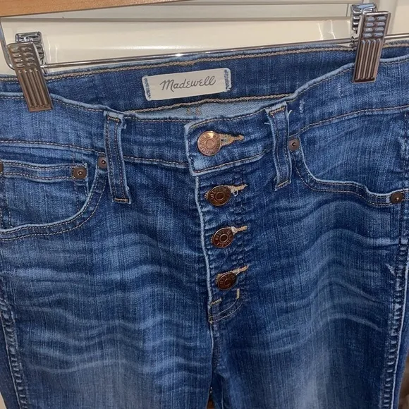 Madewell High-Rise Skinny Jeans In Ames Wash Button-Front Edition