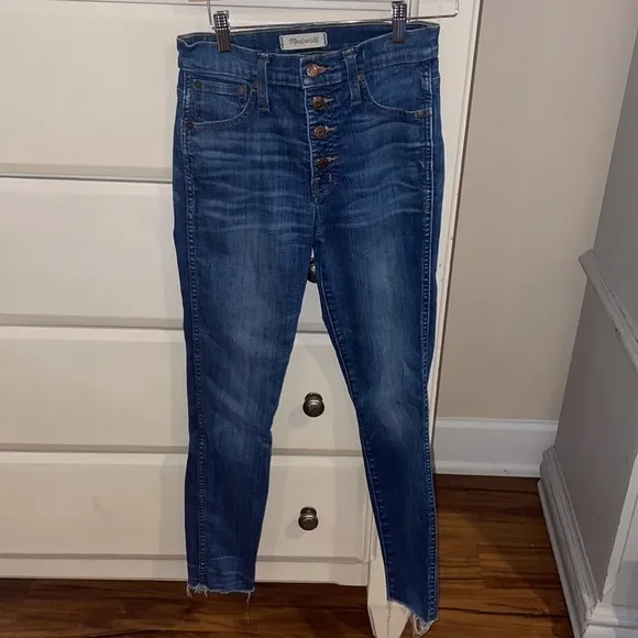 Madewell High-Rise Skinny Jeans In Ames Wash Button-Front Edition